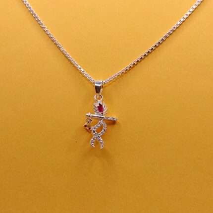 925 Silver Krishna Pendant with Stones