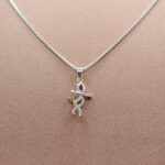 925 Silver Krishna Pendant with Stones