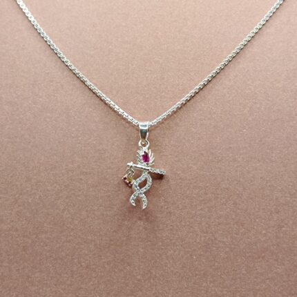 925 Silver Krishna Pendant with Stones