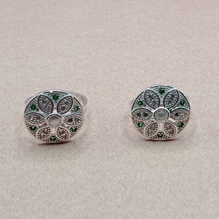 Pure Silver Antique Floral Toe Rings