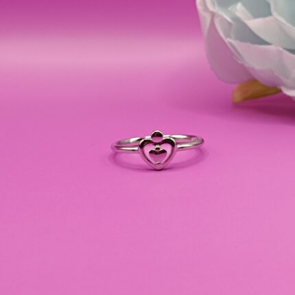 925 Silver Double Heart Ring