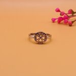 Crystal Bow Disc 925 Silver Ring