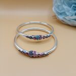 Elegant Enamel Silver Kada
