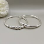 Pure Silver Classic Beaded Bangles