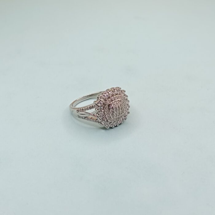 925 Silver Halo Cluster Ring