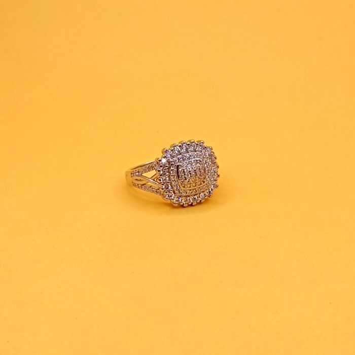 925 Silver Halo Cluster Ring
