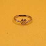 925 Silver Paw Print Heart Ring