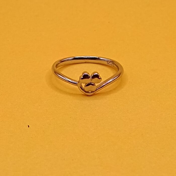 925 Silver Paw Print Heart Ring