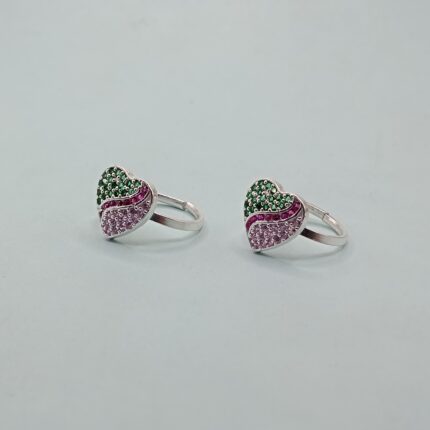 Pure Silver Heart Toe Rings