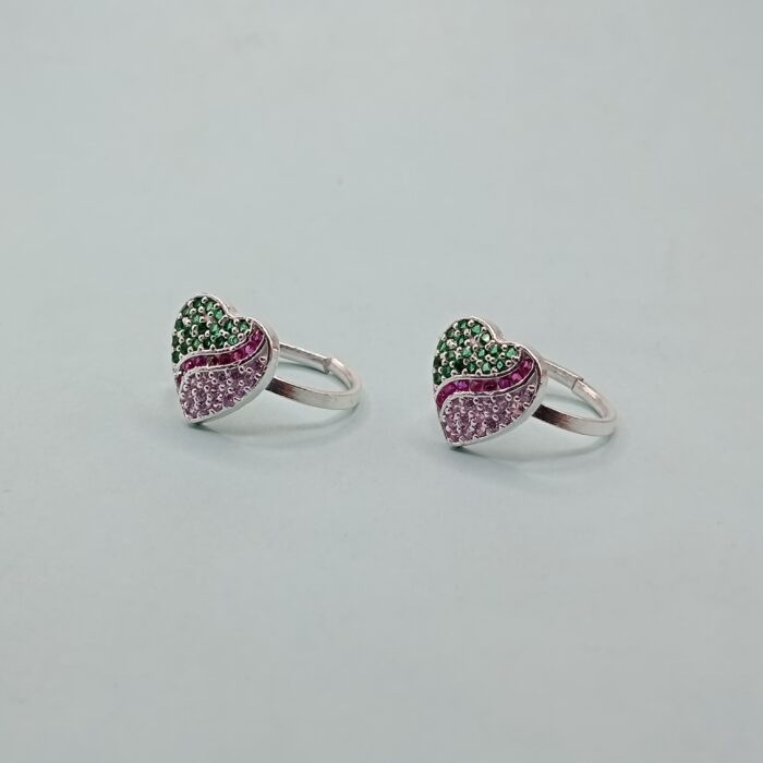 Pure Silver Heart Toe Rings