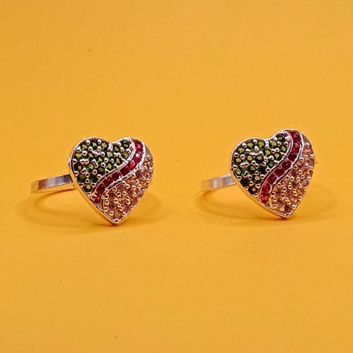 Pure Silver Heart Toe Rings