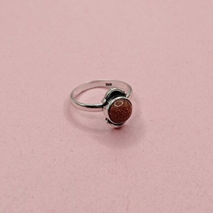 925 Sterling Silver Golden Sandstone Statement Ring