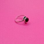 925 Sterling Silver Red Onyx Cabochon Ring