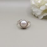 925 Silver Ring with Round Pearl Stone