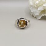 925 Silver Yellow Stone Ring