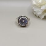 925 Silver Light Pink Stone Ring