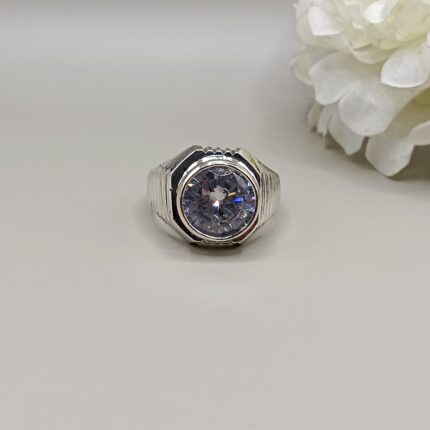 925 Silver Light Pink Stone Ring