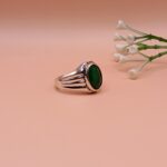 925 Silver Oval Green Onyx Ring
