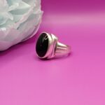 925 Silver Oval Black Onyx Ring