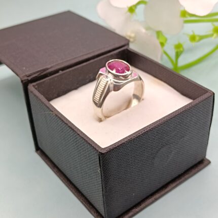 925 Silver Pink Stone Ring