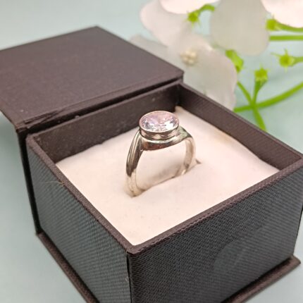 925 Silver Light Purple Stone Ring