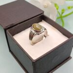 925 Silver Oval Black Ring