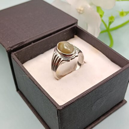 925 Silver Oval Black Ring