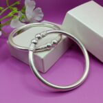 Pure Silver Engraved Beaded Bangles