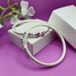 Pure Silver Bangles with Multicolor