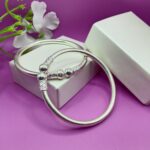 Pure Silver Classic Beaded Bangles