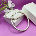 Pure Silver Bangles with Enamel Accents