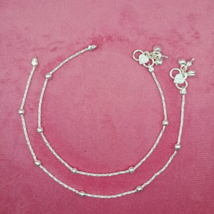 Pure Silver Beaded Payal