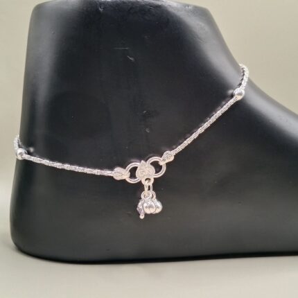Pure Silver Beaded Payal
