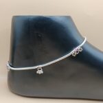 Pure Silver Payal with Colorful Stone Work
