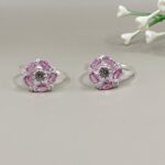 Pink Gem Pure Silver Toe Ring