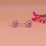 Pink Gem Pure Silver Toe Ring