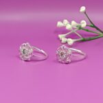 Pink Gem Pure Silver Toe Ring