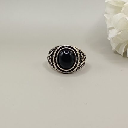 925 Silver Vintage Black Onyx Ring