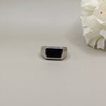925 Silver Black Onyx Rectangle Ring