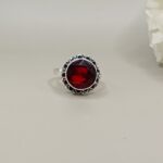 925 Silver Red Stone Ring