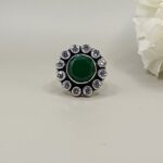 925 Silver Green Stone Ring