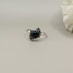 925 Silver Green Stone Classic Ring
