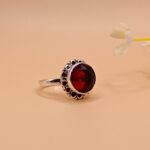 925 Silver Red Stone Ring