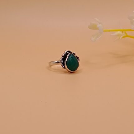 925 Silver Green Stone Ring