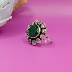 925 Silver Green Stone Ring