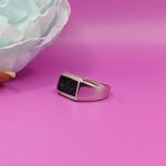 925 Silver Black Onyx Rectangle Ring