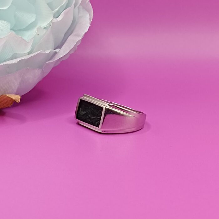 925 Silver Black Onyx Rectangle Ring