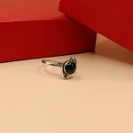 925 Silver Green Stone Classic Ring