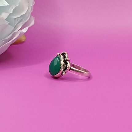 925 Silver Green Stone Ring