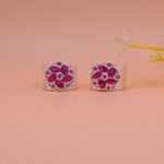 Floral Ruby Pure Silver Toe Ring